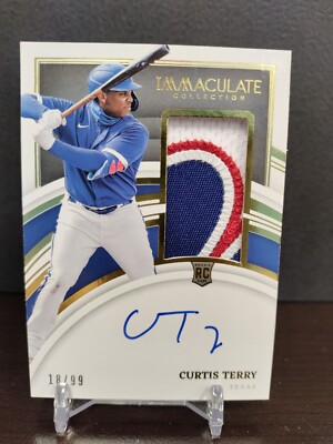 CURTIS TERRY #/99 AUTO PATCH 2022 Panini Immaculate Collection RPA ROOKIE Cubs