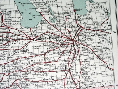 1906 ANTIQUE MAP OF SASKATCHEWAN MANITOBA ALBERTA TELEGRAPH / CANADA - Picture 2 of 5