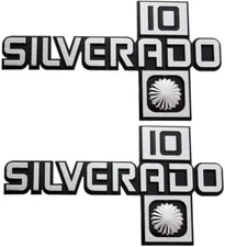 Pair Set 81-87 Silverado “10” Fender Emblems 3D Logo Trucks Badges 14026451
