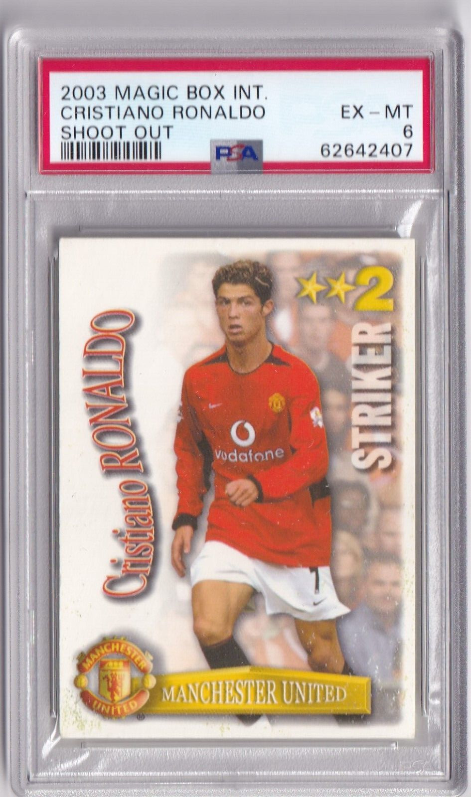 2003 Magic Box International Shoot Out Cristiano Ronaldo Rookie PSA 6