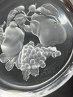 Val St Lambert Crystal Coasters With An Etched Frosted Fruit Pattern Signed — photo 7
