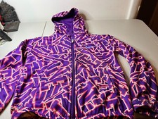 Nike Hoodie Jacket Kids Girls 6-7Y Purple  Pink Patterned Logo Dri Fit Zip Up