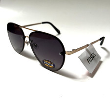New Original FOSSIL Aviator Sunglasses Rimless Gold Classic Gradient Brown