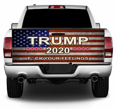 Trump 2020 American Flag Tailgate Wrap Vinyl Graphic Decal Sticker