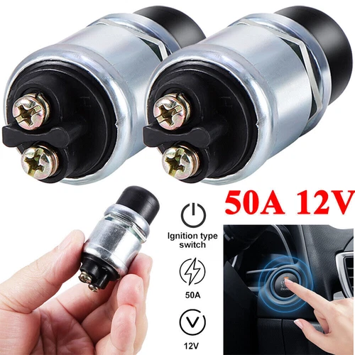2PACK 12 Volt DC Heavy-Duty Start Momentary Push-Button Starter Switch (50 Amps) - Bild 1 von 18