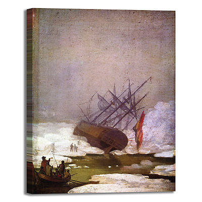 Caspar Wrack im eisigen Meer Bild Druck Leinwand Gemälde Rahmen Wohnkultur