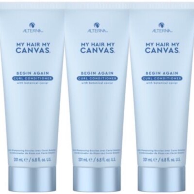 3 PACK! ALTERNA CAVIAR MY HAIR CANVAS BEGIN AGAIN CURL CONDITIONER 6.8 OZ CURLS