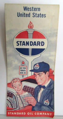 Standard Gasoline Map Western United States Road  Vintage Standard Oil - GL11 - Picture 1 of 8