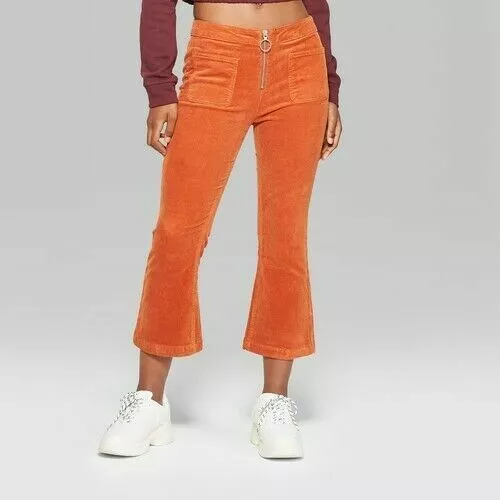 Wild Fable Orange Stretch Corduroy Flare Pants Sizes 00,0,4,6 (C44