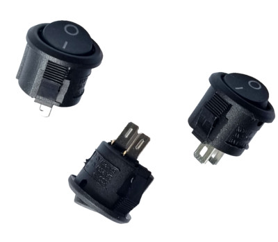 Ein Aus Wippschalter 3er Pack SPST 2 Pin 16mm rund schwarz 250VAC 3A Auto Boot 12V