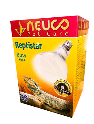 NEUCO 80W Terrarien D3 UV-Strahler mit E27 Gewinde - mit hohen UVA & UVB
