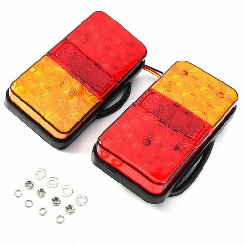 2x LED 12V Waterproof Tail Lights Kit RV Camper Trailer Truck Rear Turn Signal - Picture 7 of 13