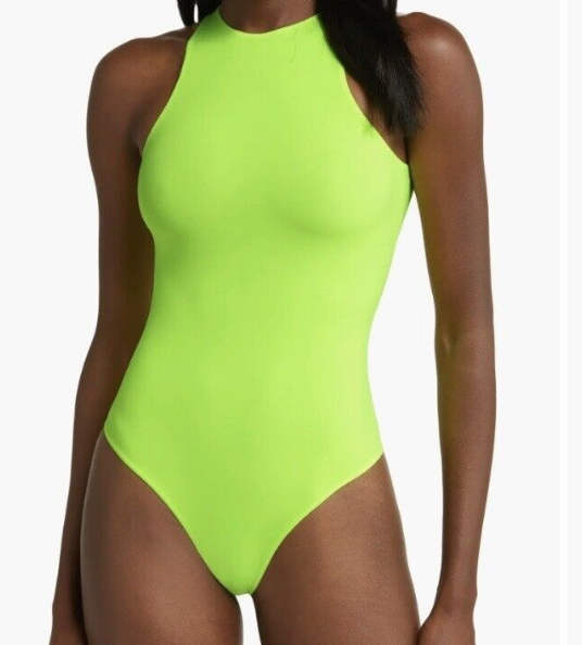 SKIMS Fits Everybody High Neck Bodysuit Color NEON LIME Size XXS