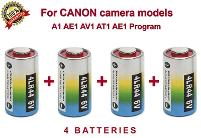 4x Batteries 6V 4LR44, for CANON A1 AE1 AV1 AT1 AE1 Program,Mamiya RZ67,Bronica