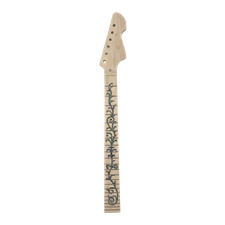 Replacement Electric Guitar Neck 22 Fret 25.5 Inch Maple Wood Vine Inlay