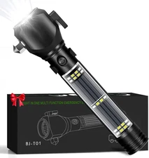 Rechargeable Solar Powered Flashlight,Multi Function LED Tactical Flashlight wit