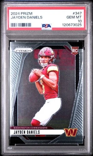 2024 Panini Prizm Jayden Daniels RC Rookie Card #347 PSA 10 Football Gem Mint!