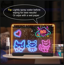 Portable LED Note Board with Colors, Rechargeable 16-Inch 7 Light Effects Doo...