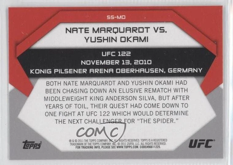 2011 UFC Moment of Truth Showdown Shots Duals Nate Marquardt vs Yushin Okami - Image 2 of 2