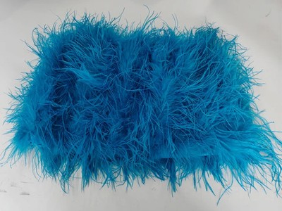 True ostrich feather Mini Skirt Elastic Waist Fancy Buzzy Rave Short Skirt