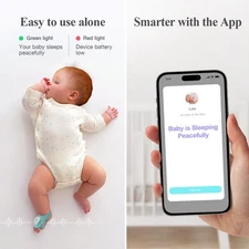 Sense-U Smart Sock Baby Monitor, Continuous Sleep and Heart Rate Tracking, Soft