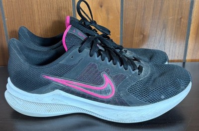 Nike Downshifter 11 Black Laser Fuchsia Womens Running Shoes Sz 11 - EUC
