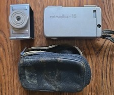 Vintage Subminiature Minolta 16 mm Film Camera w Case. Untested, Sold For Parts.