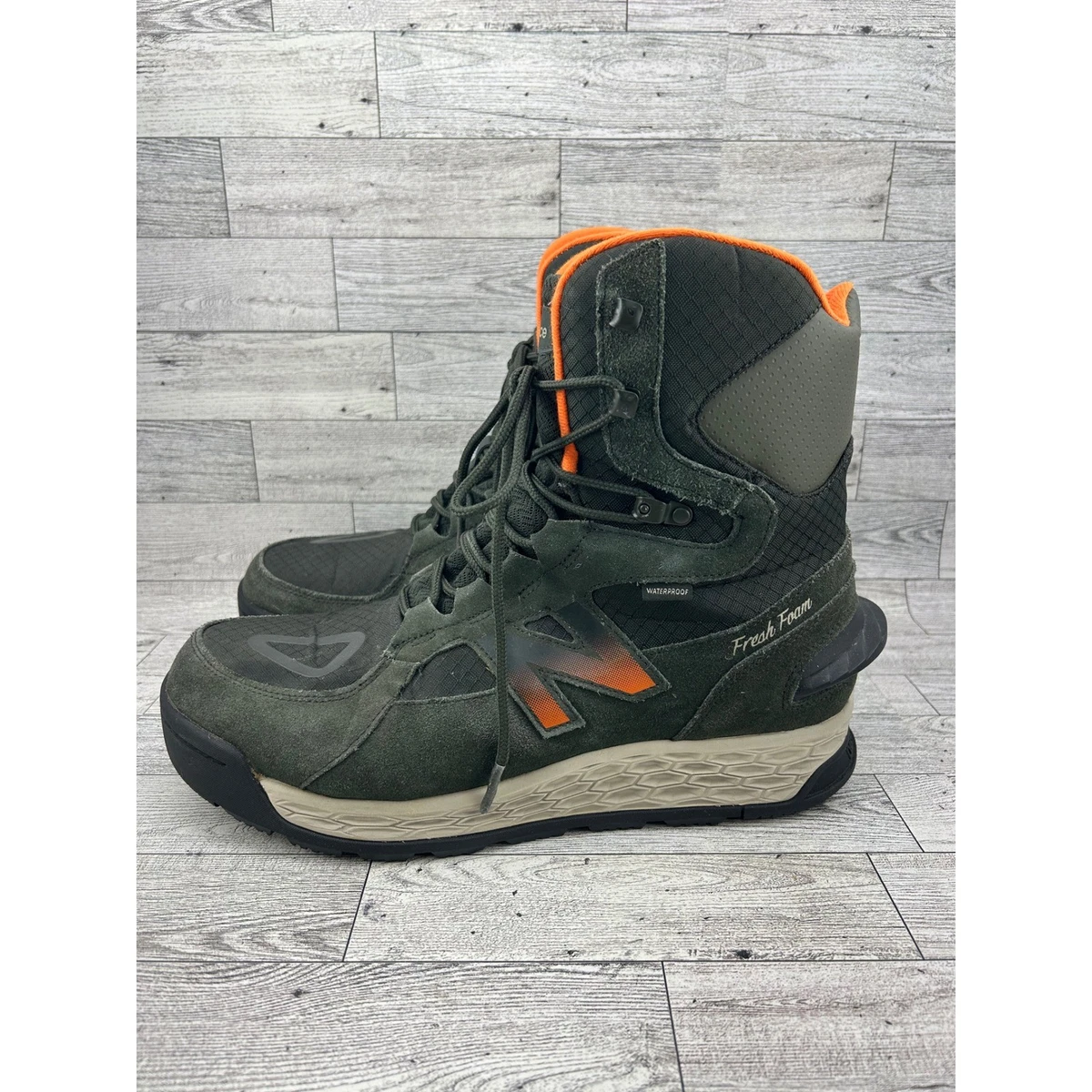 New Balance Fresh Foam 1000 Waterproof Winter Boots Men 12 Olive Green BM1000GR