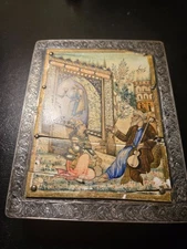 SOLID SILVER  BOX With Miniature Painting  11 oz