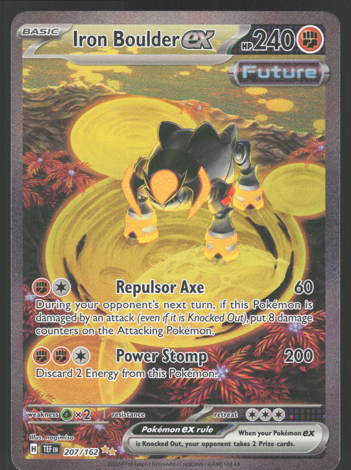 Iron Boulder ex 207/162 SIR Pokemon TCG Temporal Forces NM