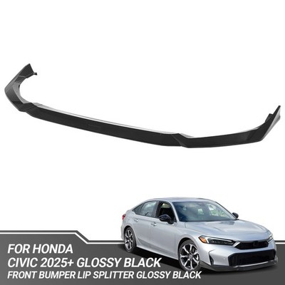 Glossy Black Yofer Style Front Bumper Lip Splitter For 2025 Up Honda Civic 11th
