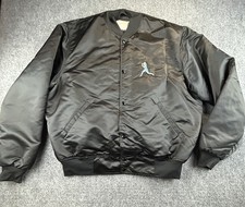 Vintage Game Sportswear Satin Black Jacket “Bad Company” Mens Sz XXL Made In USA
