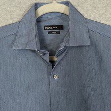 Bar III Mens Slim Fit Stretch Dress Shirt Button Small 14 14.5 32 33 Blue