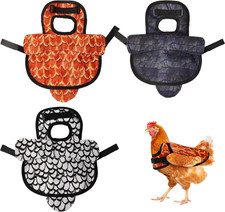 3-Pack Chicken Saddle for Hens Adjustable Hen Saddle Back Protector Jacket For