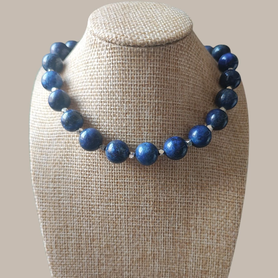 Kette LAPISLAZULI 12mm Steine Naturstein - Bild 2 von 4