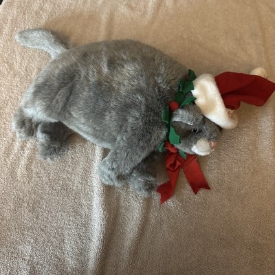 VTG Holiday Dakin Fat Cat Plush   Duchess Lazy Laying Down Grey Cat Applause 12 