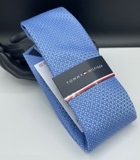 Tommy Hilfiger Men's Silk Blend Tie  Light Blue  Micro Neat  NEW MSRP: 69.50