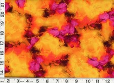 Red Yellow Hot Pink Black Starburst Blender Quilting Sewing Fabric by Yard c43