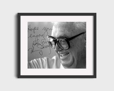 Harry Caray Autograph Print - Black and White Close Up - Holy Cow