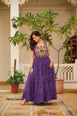 Navratri Special Indian Maxi dress Georgette Floral Gown for Women | eBay