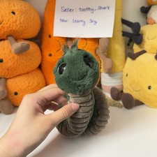 Jellycat Wriggly Green Worm - New without Paper Tags - Retired  Rare from US