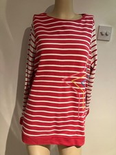 Khost rosa & weiß Streifen mit Stern Pullover Pulli Oberteil Gr. Large UK 16 Freizeit