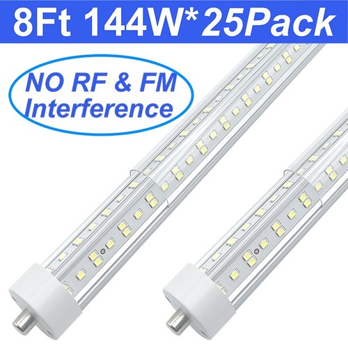 25 Pack 8 Foot T8 8' Led Shop Light 144W 8FT FA8 Single Pin Led Tube ...