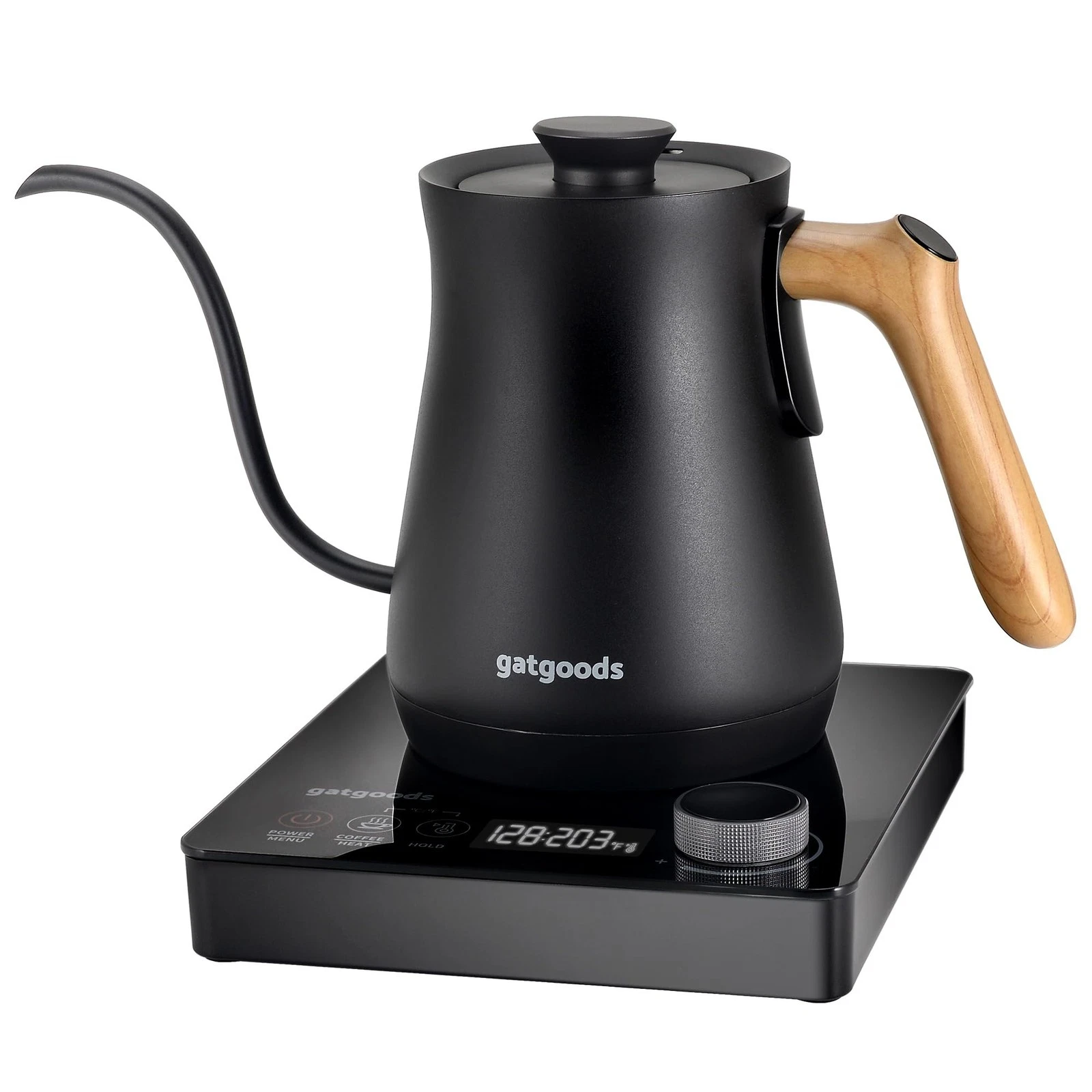 GATGOODS Electric Gooseneck Kettle – Precise Temperature Control, 1200W Fast ...