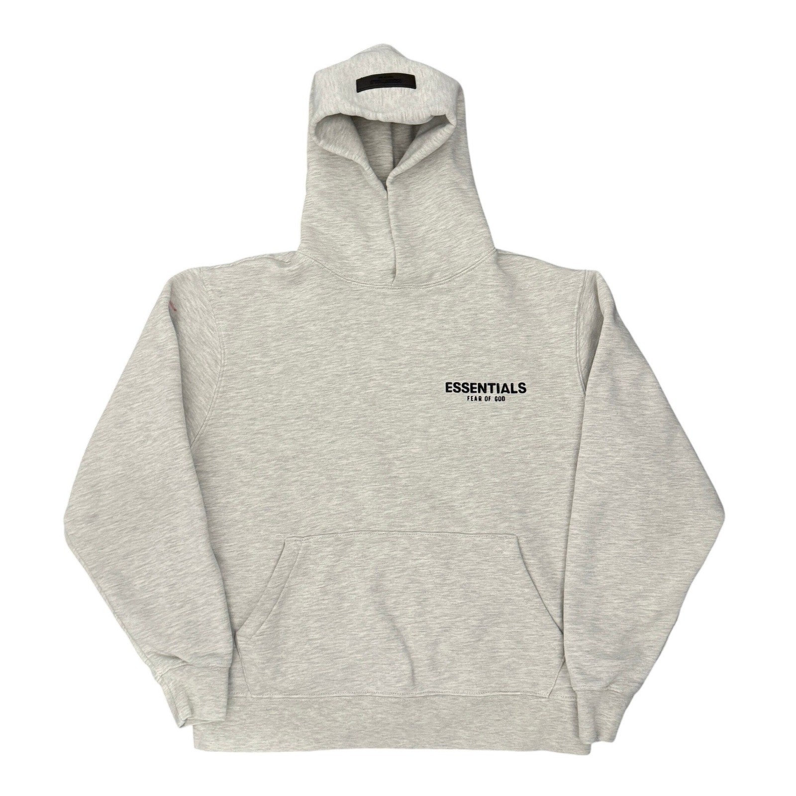 Fear of God Essentials Hoodie Heather Oatmeal Grey XS Small Logo Pullover