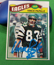 1977 TOPPS VINCE PAPALE RC NRMT-mt  OR BETTER AUTOGRAPH AUTO W/COA bold
