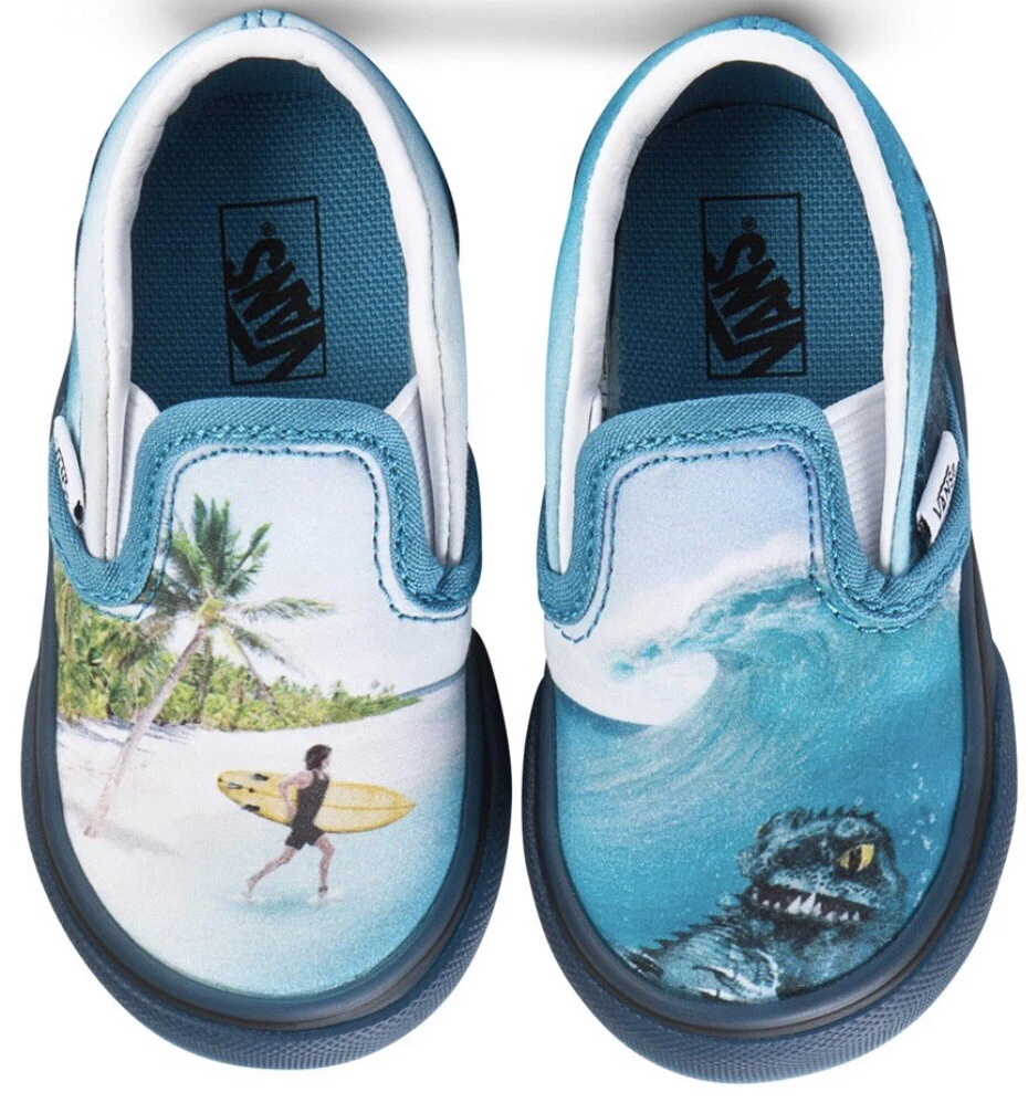 Bij naam Mannelijkheid vandaag VANS x MOLO Beach Surf Monster Slip on Shoe UNISEX TODDLER KIDS Size 4.5  EUC | eBay