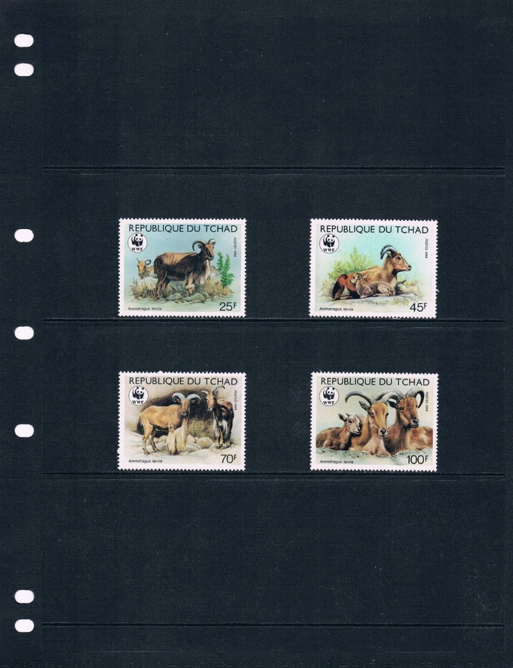 $12.75 Scott Value - 1988 CHAD Barbary Sheep African Wildlife CV MNH NH UMM - image 2 of 4