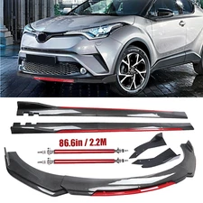 For Toyota C-HR Front Bumper Lip Spoiler Body Kit Side Skirt Carbon Fiber P