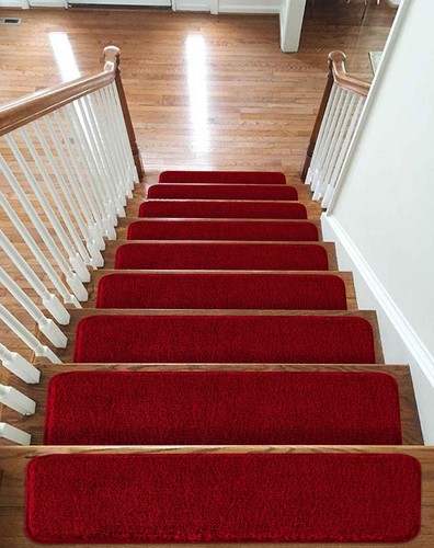 Stair Treads Carpet Mat Non Slip Cleaning Machine Washable, Shiny Shaggy 22x67cm - Picture 3 of 39